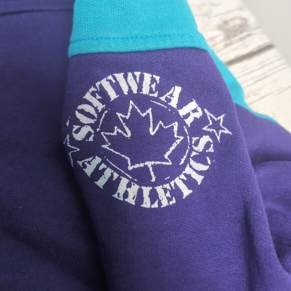 Vintage Converse Purple and Teal 90's Made in Canada Sweater Size Large - Picture 4 of 8